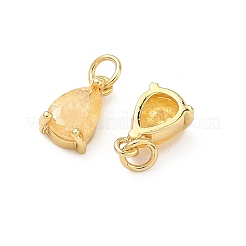 Brass Pave Cubic Zirconia Pendants&nbsp;KK-A291-06G