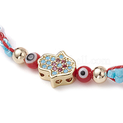 Glass Seed Beaded Braided Beads Bracelets for Women&nbsp;BJEW-MZ00122-03