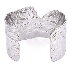 Non-Tarnish 304 Stainless Steel Wide Open Cuff Bangle for Women&nbsp;BJEW-F442-03P