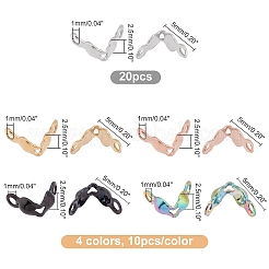 60個5スタイルイオンプレーティング（IP）304ステンレススチールボールチープ  クラムシェルノットカバー  カロット終了  ミックスカラー  5x2.5mm  穴：1mm&nbsp;STAS-UN0028-36