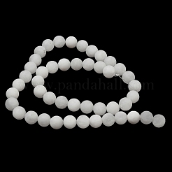 4連売り4スタイルの天然白翡翠ビーズ連売り  艶消し  ラウンド  4mm / 6mm / 8mm / 10mm  穴：0.8~1mm  1連/スタイル&nbsp;G-OC0002-87