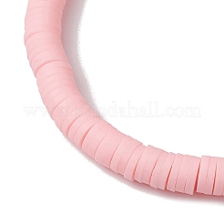 3Pcs 3 Colors Polymer Clay Disc Beaded Stretch Bracelet Sets&nbsp;BJEW-JB10440-01