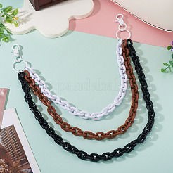 3-Color Acrylic Cable Chain 3 Layer Chain Belts for Pants&nbsp;HJEW-TAC0117
