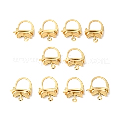 Brass Oval Hoop Earring Findings with Latch Back Closure&nbsp;KK-G434-04G