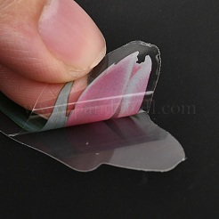 40 個の防水ペット粘着ステッカーセット  花柄  花柄  8.2~10x1.2~5.6x0.015cm  40個/袋&nbsp;DIY-K032-56C