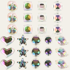 54Pcs 9 UV Plating Rainbow Iridescent Acrylic Beads&nbsp;OACR-PA0001-05