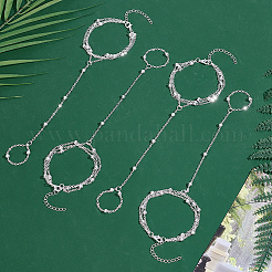 4Pcs Brass Satellite Chains Finger Ring Bracelets&nbsp;BJEW-HY0001-05S