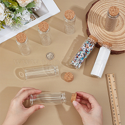ビーズ入れ用のガラス製ウィッシングボトル  コルク栓付き  透明  3.7x10cm  内径：2.65のCM  容量：80ml（2.71fl.oz）&nbsp;AJEW-WH0871-38A