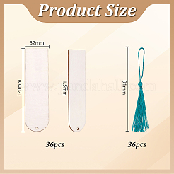 36Pcs Poplar Wood Blank Rectangle Bookmarks&nbsp;AJEW-AR0005-31A