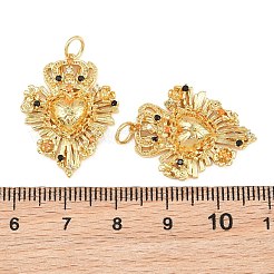Brass Micro Pave Orange Cubic Zirconia Pendants&nbsp;CU-CBA7E9C-09A-G
