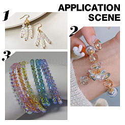 1200Pcs 6 Colors Baking Paint Transparent Glass Beads Strands&nbsp;DGLA-AR0001-13