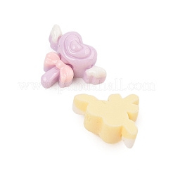 オペーク樹脂カボション  ミックスカラー  ハート  11x14x6mm&nbsp;CRES-M037-09A