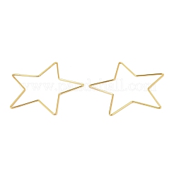 アイアン製フレームコネクター  DIYアクセサリー  スター  ライトゴールド  100x100x2.8mm  内径：97x97mm&nbsp;IFIN-D087-02C-KCG