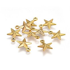 チベット風チャーム  カドミウムフリー＆鉛フリー  スター  アンティーク黄金  16x14x4mm  穴：2mm&nbsp;TIBE-ZN61909-AG-LF
