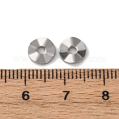 変色しない304ステンレススチール製ウェーブスペーサービーズ  ツイストフラットラウンド  ステンレス鋼色  7x1mm  穴：1.8mm&nbsp;STAS-H216-65P