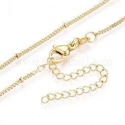 Round Brass Curb Chain Necklaces for Women&nbsp;NJEW-G084-18G