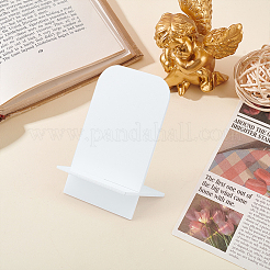 アクリル製斜め背面ポストカードディスプレイスタンド  長方形  ホワイト  7x6x10cm&nbsp;ODIS-WH0078-86A
