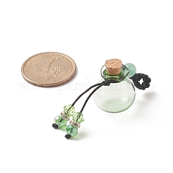 Lucky Bag Shape Glass Cork Bottle Pendants Decorations&nbsp;HJEW-TA00003