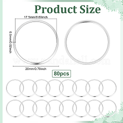 304ステンレススチール製リンキングリング80個  リング形状  ステンレス鋼色  20x0.5mm  内径：17.5mm&nbsp;STAS-ME0002-35