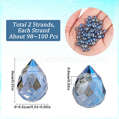 2 Strands Transparent Electroplate Glass Beads Strands&nbsp;EGLA-SP0001-24B