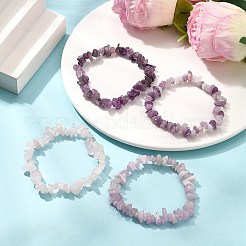 宝石ビーズストレッチブレスレット4セット  内径：2-1/8インチ（5.5cm）  4個/セット&nbsp;BJEW-JB11182