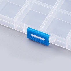 プラスチックビーズ収納ケース  8のコンパートメント  長方形  透明  13x8.4x1.75cm&nbsp;CON-G003-02