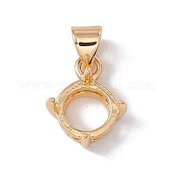Brass Pendant Cabochon Settings&nbsp;KK-E066-03G-01