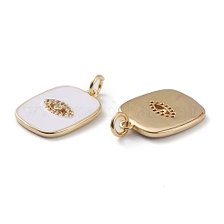 Brass Micro Pave Clear Cubic Zirconia Pendants&nbsp;ZIRC-Z008-12G