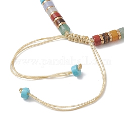 Natural & Synthetic Mixed Gemstone Disc Beads Braided Bead Bracelets for Women Men&nbsp;BJEW-JB13333