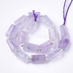 天然ラベンダーアメジストビーズ連売り  多面カット  コラム  8~11x6~8x5~7mm  穴：1mm  約15~17個/連  7.28~7.48インチ&nbsp;X-G-S345-8x11-015