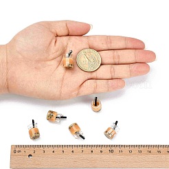 ガラスボトルペンダント  樹脂の内側と鉄パーツ  模造泡茶  ナバホホワイト  20~25x11~14x11mm  穴：1.8mm&nbsp;X-CRES-S359-01I