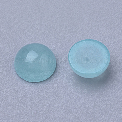 天然石ホワイトジェイドカボション  染め  半円/ドーム  ミディアムターコイズ  6x3~4mm&nbsp;G-R416-6mm-07