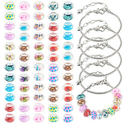 DIYヨーロッパブレスレット作成キット  ステンレス鋼色  182mm&nbsp;DIY-TA0012-17P