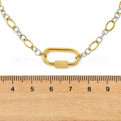 5MM Two Tone 304 Stainless Steel Textured Figaro Chain Necklaces&nbsp;NJEW-JN06466-02
