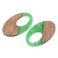 Opaque Resin & Walnut Wood Pendants&nbsp;RESI-S389-005A-C03