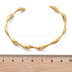 女性用304ステンレススチールカフバングル  ゴールドカラー  内径：1-7/8 x2-1/2インチ（4.7x6.2cm）&nbsp;BJEW-B108-14G