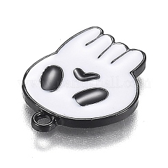 ハロウィンテーマアロイエナメルペンダント  白い幽霊  電気泳動黒  18.5x14x1.5mm  穴：1.6mm&nbsp;ENAM-J649-01B