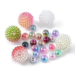 2490Pcs 15 Style Rainbow ABS Plastic & Acrylic Imitation Pearl Beads&nbsp;OACR-FS0001-25