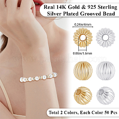 Brass Grooved Beads&nbsp;KK-BBC0028-75B