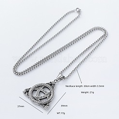 Vintage Viking Trinity Knot 304 Stainless Steel Pendant Box Chain Necklaces for Men&nbsp;KA7210