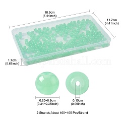2 Strands Baking Paint Imitation Jade Glass Round Bead Strands&nbsp;DGLA-FS0001-20D