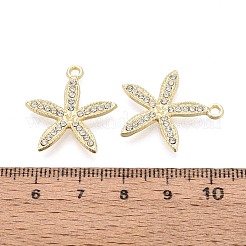 合金&クリスタルラインストーンペンダント  花のチャーム  ライトゴールド  24x22x3mm  穴：1.8mm&nbsp;PALLOY-T095-01KCG