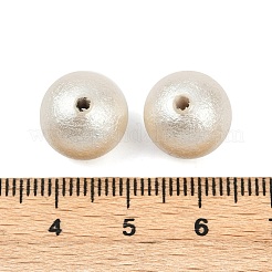 圧縮コットンパールビーズ  環境に優しい  ラウンド  フローラルホワイト  12~12.5mm  穴：1.8mm&nbsp;WOVE-V001-A02-12mm