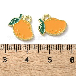 フルーツ合金エナメルチャーム  マンゴー  ライトゴールド  ゴールド  13.5x11.5x1.5mm  穴：1.5mm&nbsp;PALLOY-S058-01LG-29