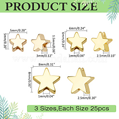75Pcs 3 Styls Rack Plating Brass Beads&nbsp;KK-ME0001-97