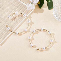 Shell Pearl Beaded Big Circle Stud Earrings&nbsp;JE988A