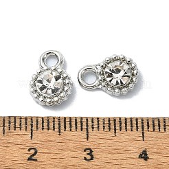 ラックメッキ合金ラインストーンチャーム  フラットラウンド  プラチナ  11x8x4mm  穴：2mm&nbsp;FIND-M014-16C-P