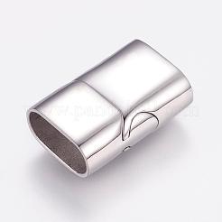 Tarnish Resistant Rectangle 304 Stainless Steel Magnetic Clasps with Glue-in Ends&nbsp;STAS-M195-11