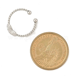 女性用ハート 304 ステンレススチール オープンカフリング  ステンレス鋼色  ハート：8.5x10mm  内径: 調節可能&nbsp;RJEW-G338-07P
