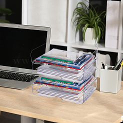 Transparent Plastic Desktop File Storage Box&nbsp;AJEW-WH0455-281